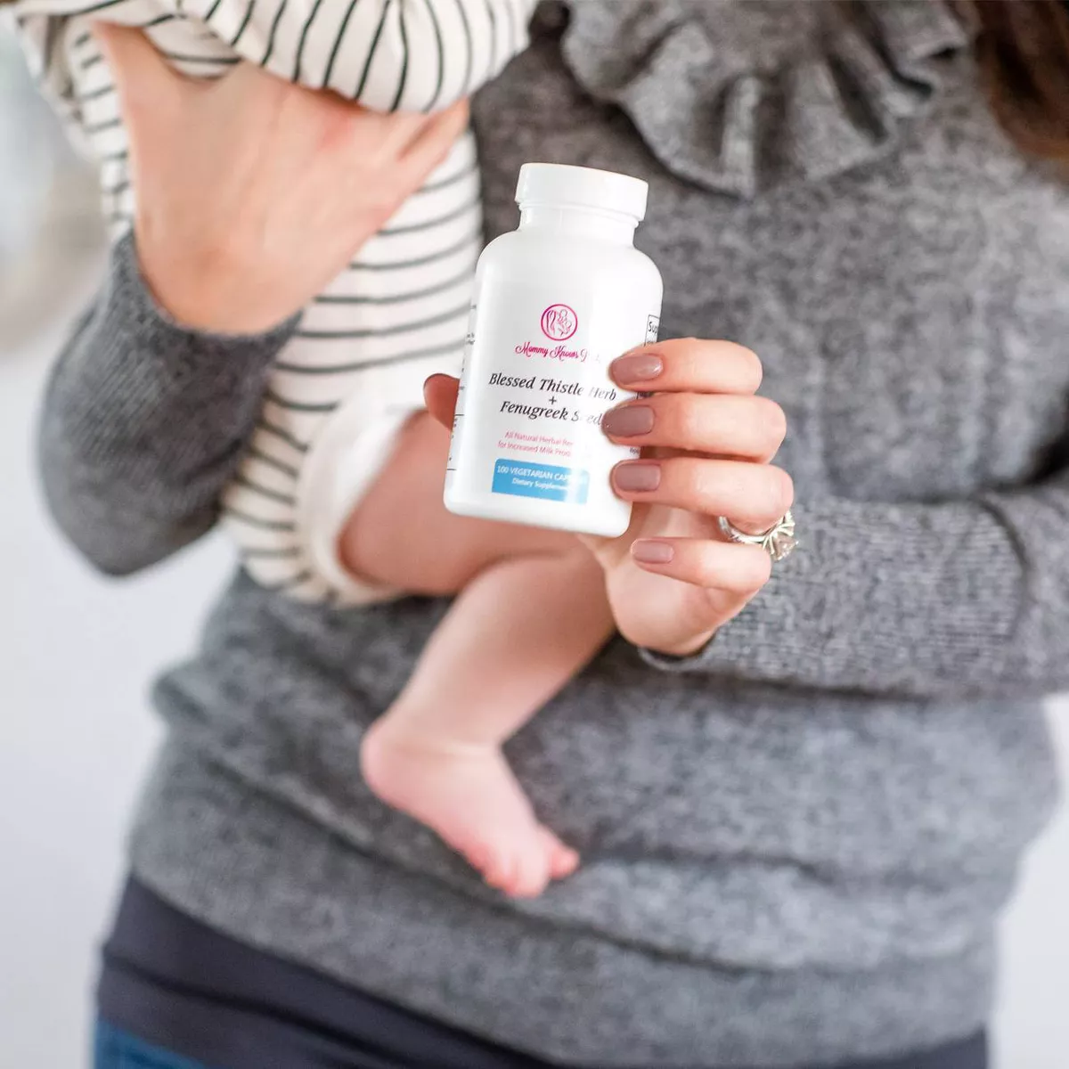 Mommy Knows Best Fenugreek Blessed Thistle Lactation Supplement - 100ct