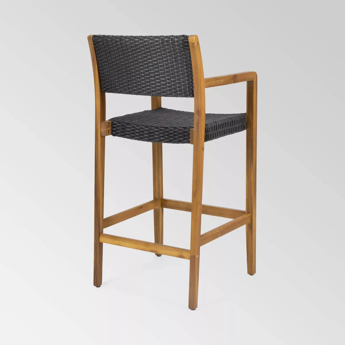 Genesee 2pk Acacia Wood Bar Stools - Teak/Black - Christopher Knight Home