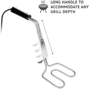 Ivation Premium 500W Electric Charcoal Starter – Quickly & Easily Ignite BBQ Grills Without Lighter Fluid or Matches – Double-Ring Design with Longer, Angled Handle Safely Heats in Just 6 Minutes