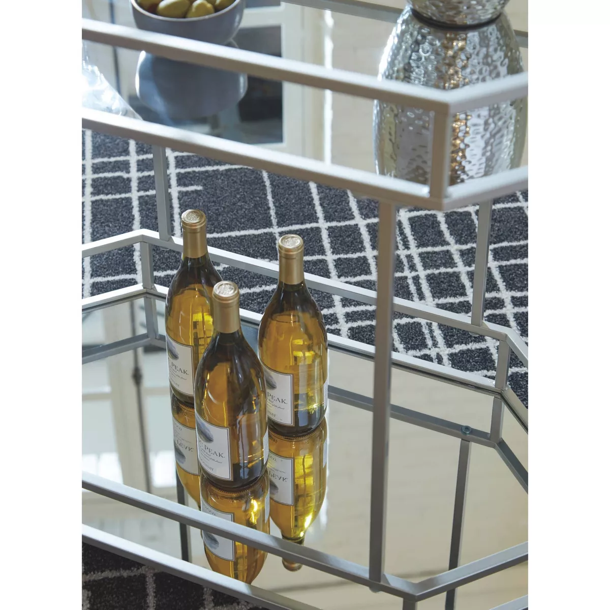 Kadinburg Bar Cart Silver Finish - Signature Design by Ashley