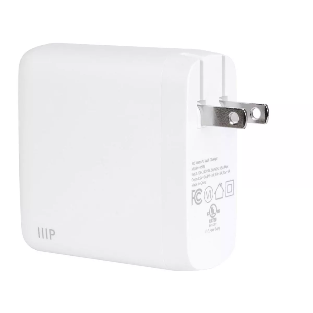 Monoprice USB-C Charger, 100W 1-Port PD GaN Technology Wall Charger for MacBook Pro/Air, iPad Pro, iPhone 12/11/Pro/Max/XR/XS/X, Pixel, Galaxy & More