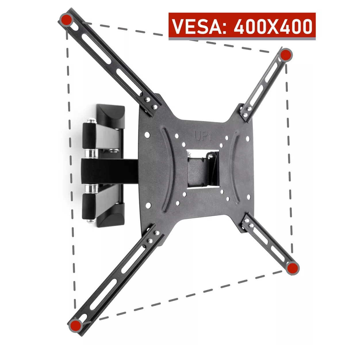 MegaMounts Full Motion, Tilt and Swivel Single Stud Wall Mount