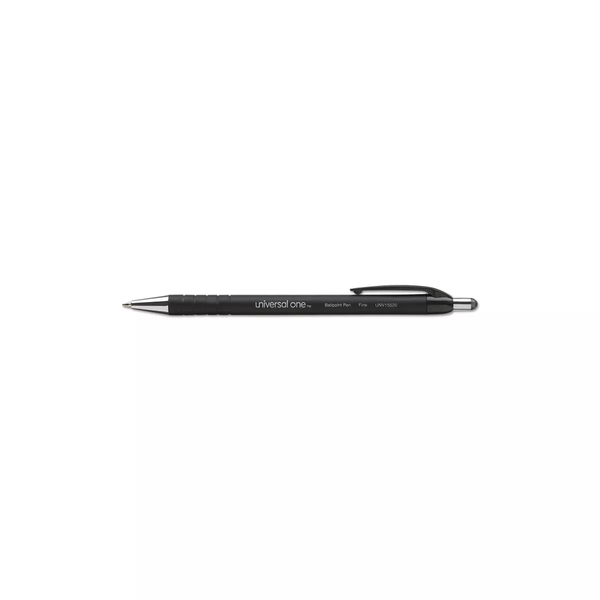 UNIVERSAL Comfort Grip Ballpoint Retractable Pen Black Ink Fine Dozen 15520