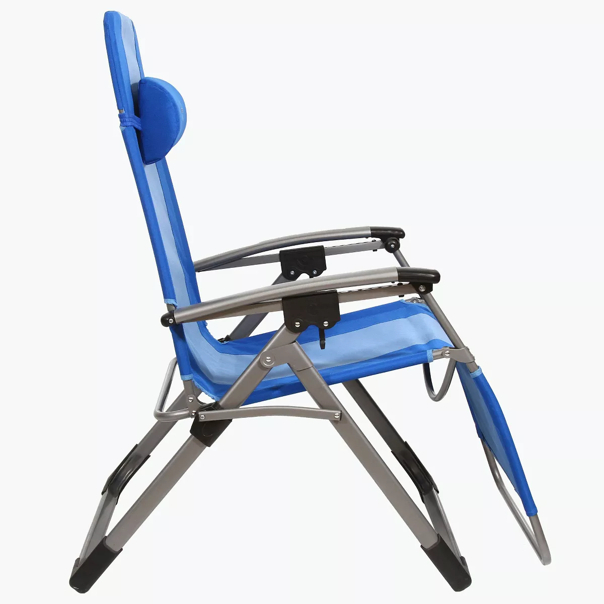 Kamp-Rite KAMPAC186 Outdoor Furniture Camping Beach Patio Sports Oversized Anti Gravity Folding Reclining Chair, Blue