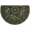 1'9"X2'9" Floral Half-circle Doormats Black - Mohawk