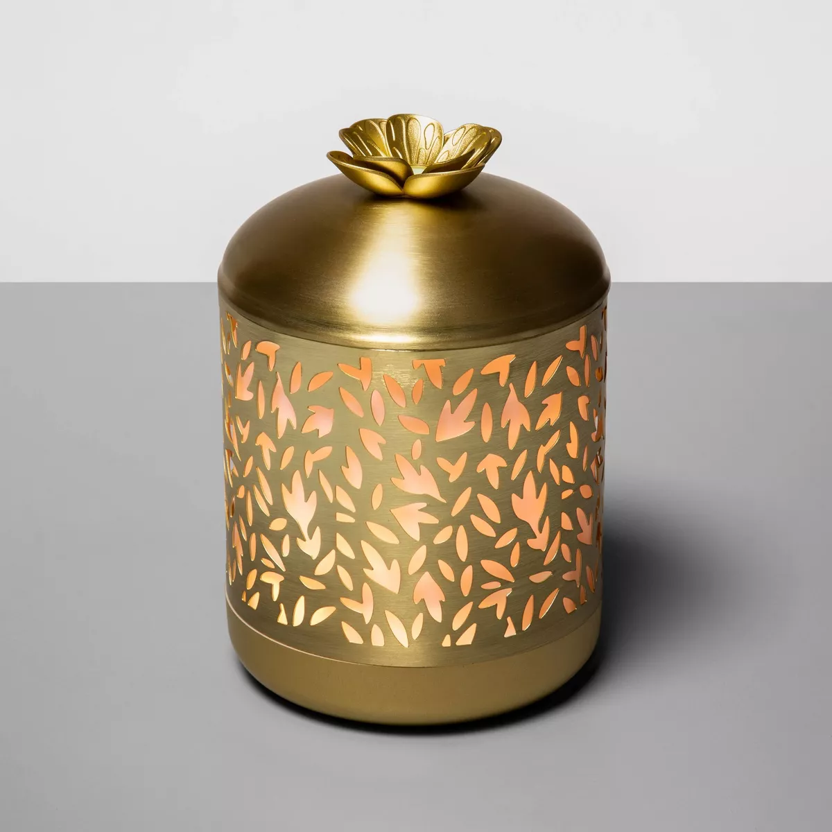 200ml Metal Flower Cutout Color-Changing Oil Diffuser Gold - Opalhouse™