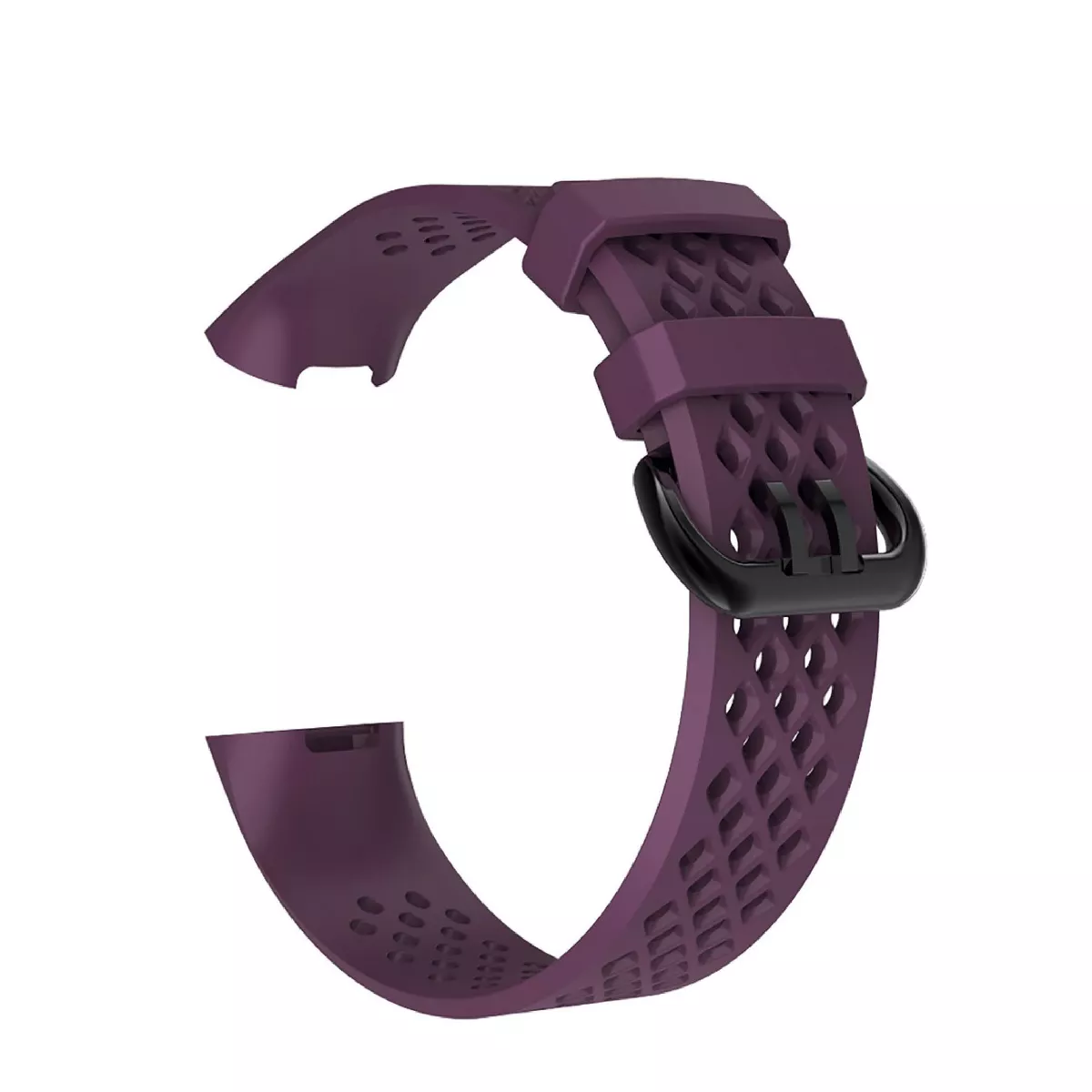 Insten Soft TPU Rubber Replacement Band Compatible with Fitbit Charge 4 & Charge 3, Purple
