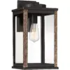 John Timberland Wordsworth Field 17" High Bronze and Wood Grain Outdoor Wall Light