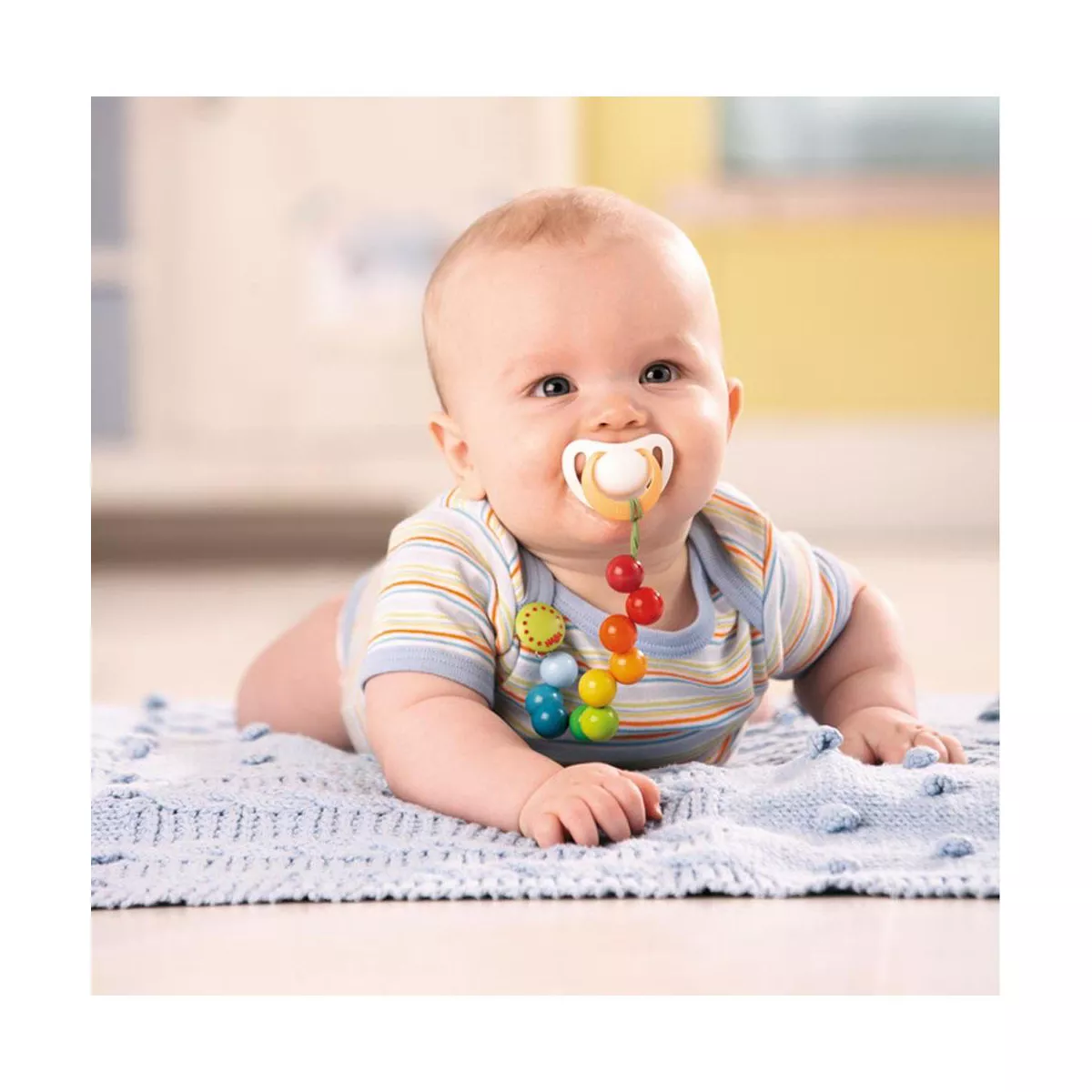 HABA Rainbow Pearls Pacifier Chain (Made in Germany)