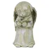 15.94" Resin Dog Angel Reading Book Statue Gray - Exhart