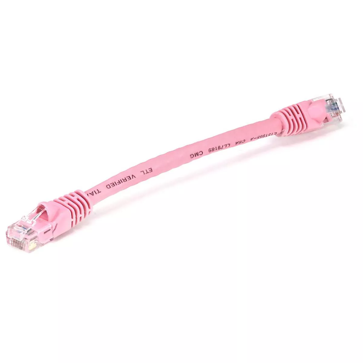 Monoprice Flexboot Cat5e Ethernet Patch Cable - Network Internet Cord - RJ45, Stranded, 350Mhz, UTP, Pure Bare Copper Wire, 24AWG, 20ft, Pink