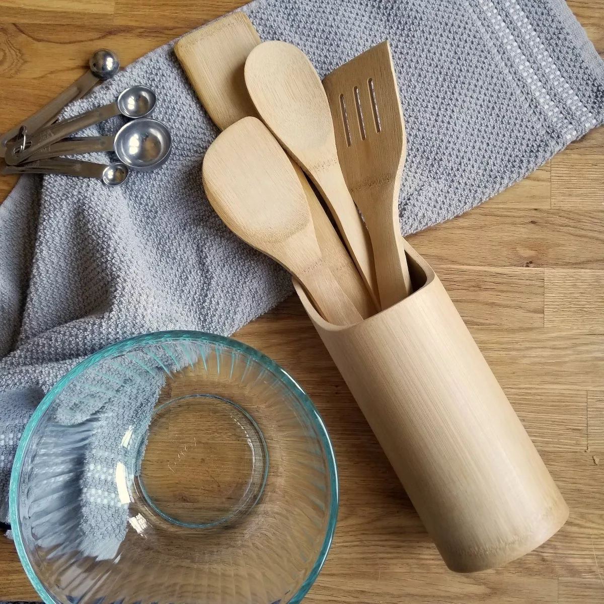 Lipper International Bamboo Tool Holder with 4 Tools