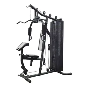 BalanceFrom Home Gym Bench Workout Station with 380 Pound Resistance, and 3/4 Inch Thick Floor Puzzle Exercise Mat, 24 Sq Ft, Black