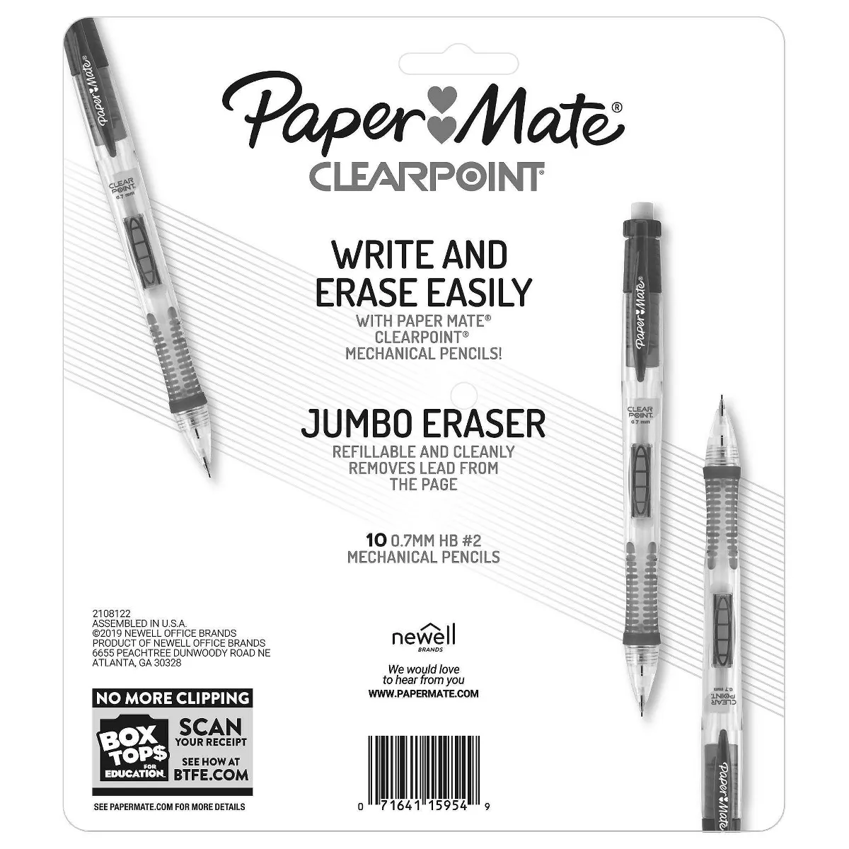 10pk #2 Mechanical Pencils ClearPoint .7mm Multicolor - PaperMate