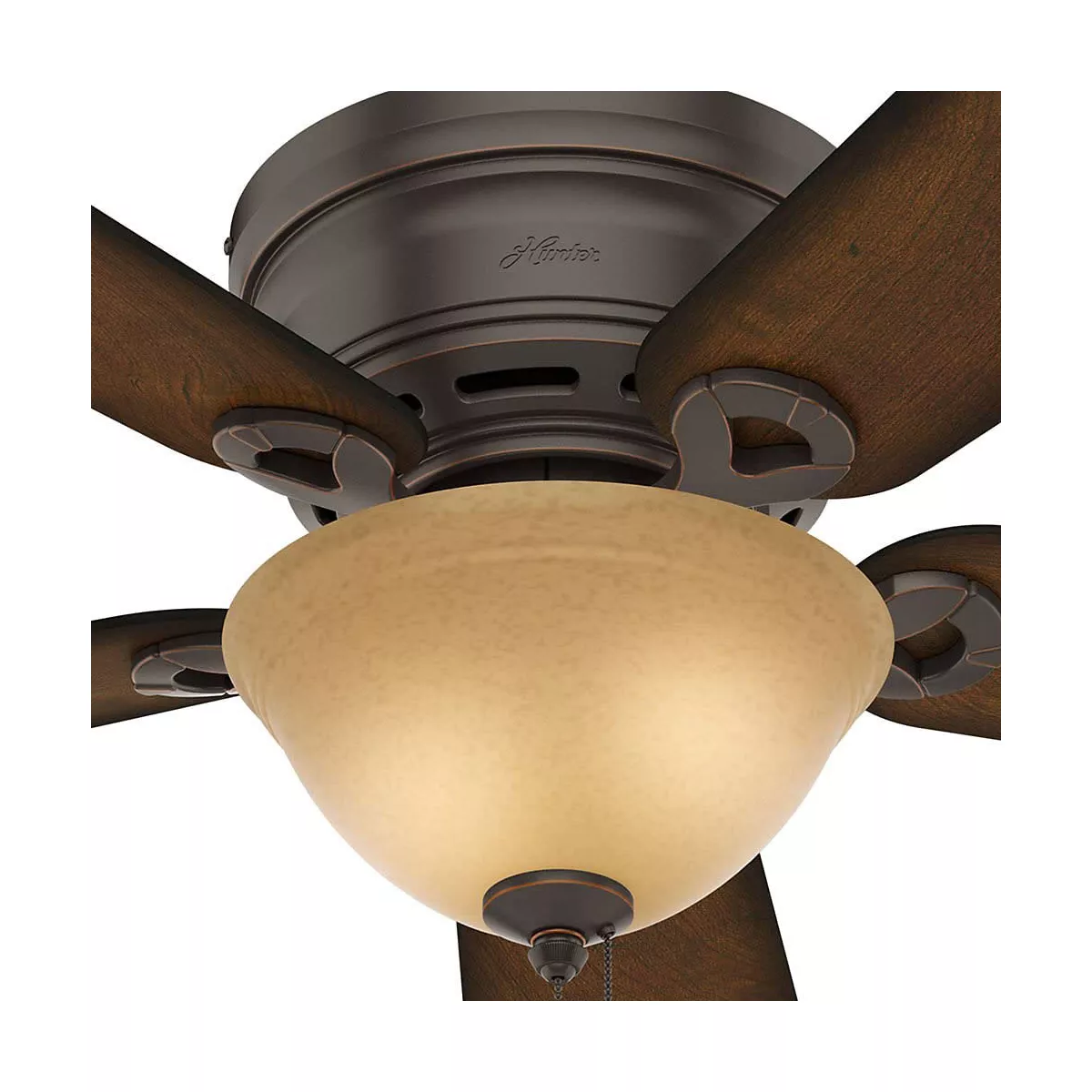 Hunter Fan Company 51023 Conroy Low Profile 42 Inch 5 Blade Ceiling Fan with 2 Energy Efficient 6.5 Watt LED Light Bulbs, Onyx Bengal