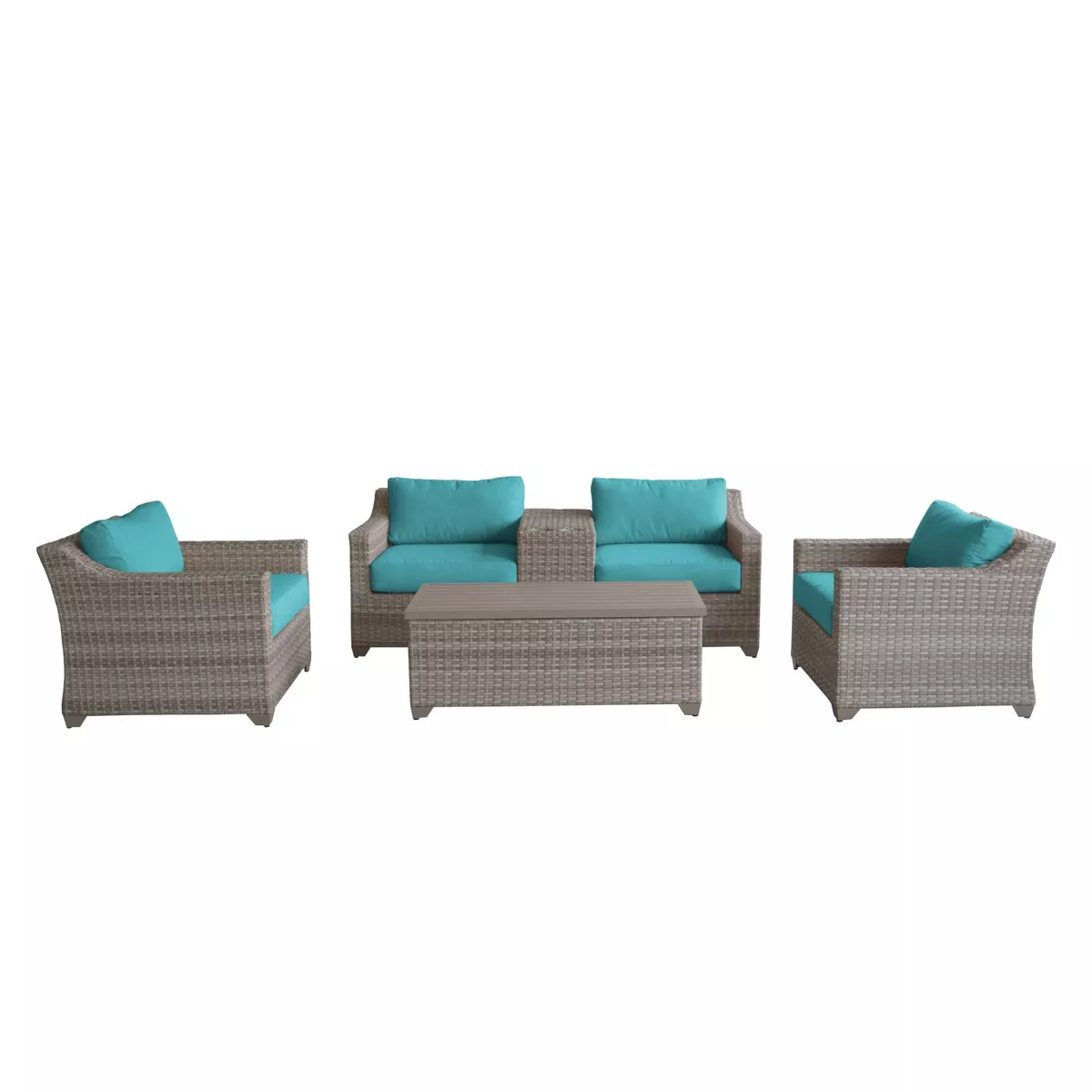 Fairmont 6pc Patio Seating Set with Cushions - Aruba - TK Classics