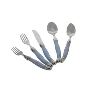 French Home Laguoile 20pc Stainless Steel Silverware Set Blue