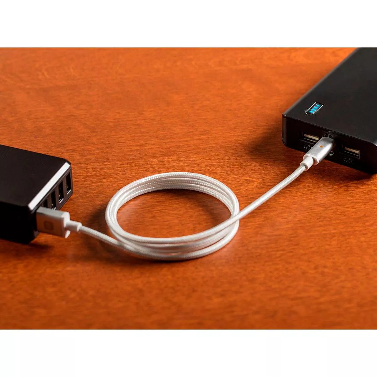 Monoprice USB-A to Micro B Cable - 3 feet - white, 2.4A - Luxe Series