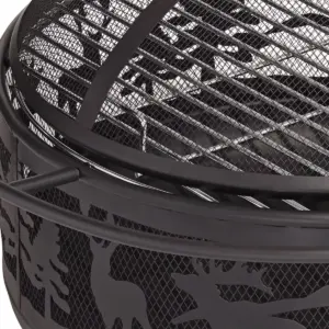 John Timberland Rustic Black Fire Pit Round 30