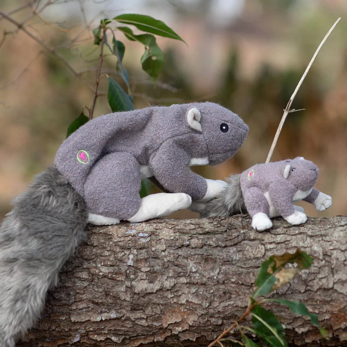 HuggleHounds Big Feller Squirrel Durable Plush Toy for Dogs, Large, 22 Inches Long
