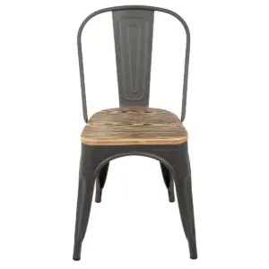 Set of 2 Oregon Industrial Farmhouse Stackable Dining Chair Brown - LumiSource