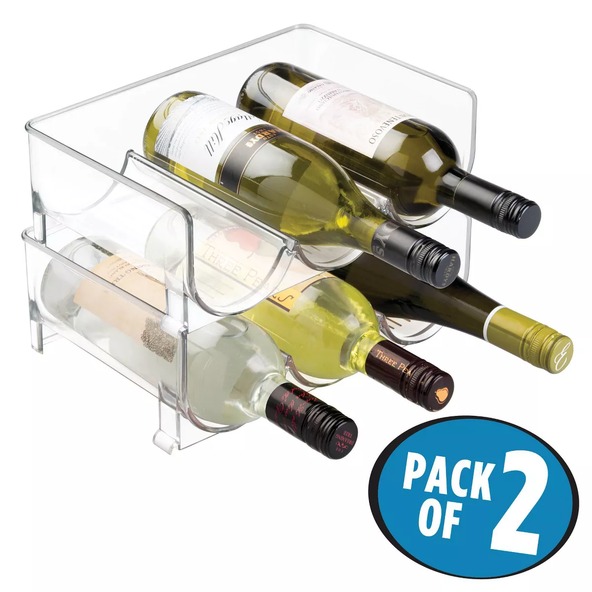 InterDesign Pantry Cabinet Bins 2pk Clear
