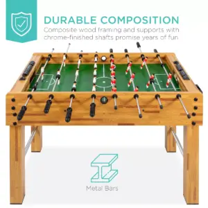 Best Choice Products 48in Competition Sized Soccer Foosball Table for Home, Game Room, Arcade w/ 2 Balls, 2 Cup Holders