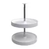 Rev-A-Shelf 2062-18-11-1 18 Inch Polymer Full Circle 2 Shelf Lazy Susan Upper Kitchen Cabinet Storage Organizer with Telescoping Shaft, White