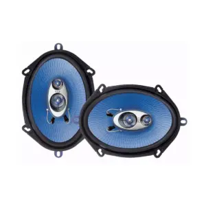 Pyle PL573BL 5 x 7 Inch/6 x 8 Inch 300 Watt Peak Power 3 Way Triaxial Car Audio Stereo Speaker with Grill and Installation Hardware, Blue (8 Speakers)