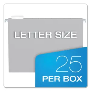 Pendaflex Essentials Colored Hanging Folders 1/5 Tab Letter Gray 25/Box 81604