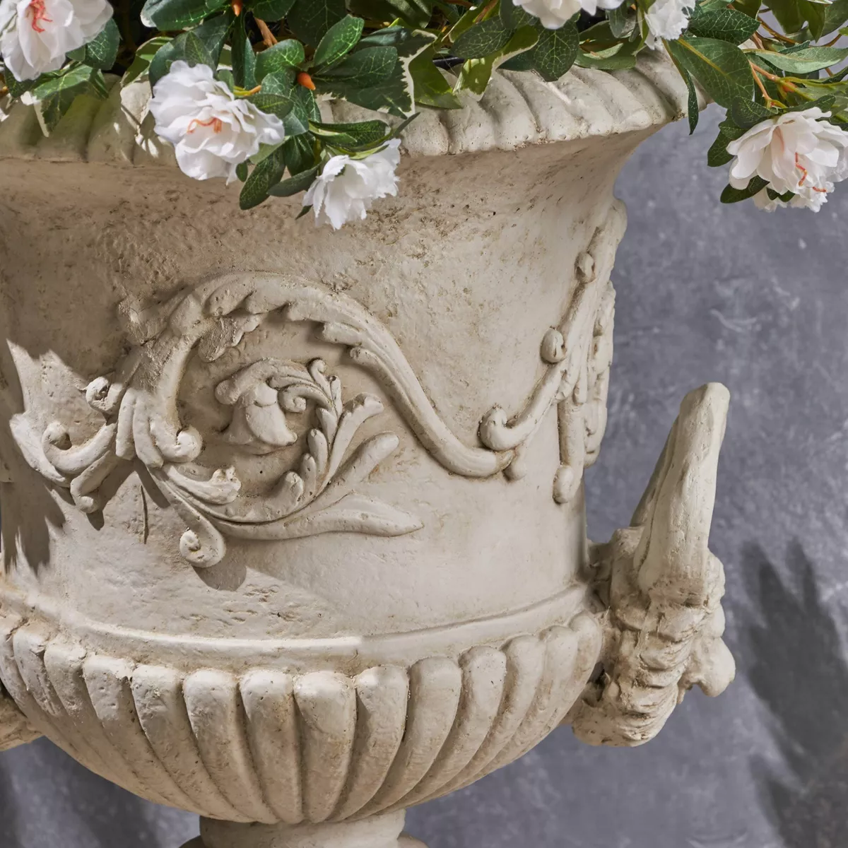 28.25" Adonis Lightweight Concrete Patio Urn Planter White - Christopher Knight Home