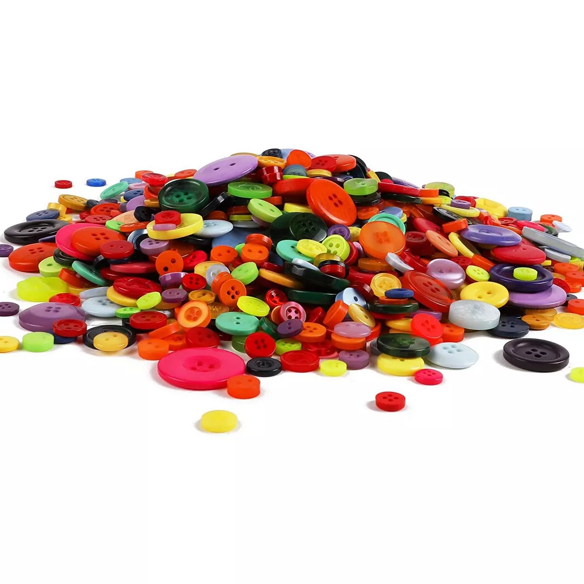 800 Pieces Round Rainbow Flatback Colorful Craft Resin Buttons 0.6-3cm with 4 Holes for DIY Crafts, Sewing and Scrapbooking