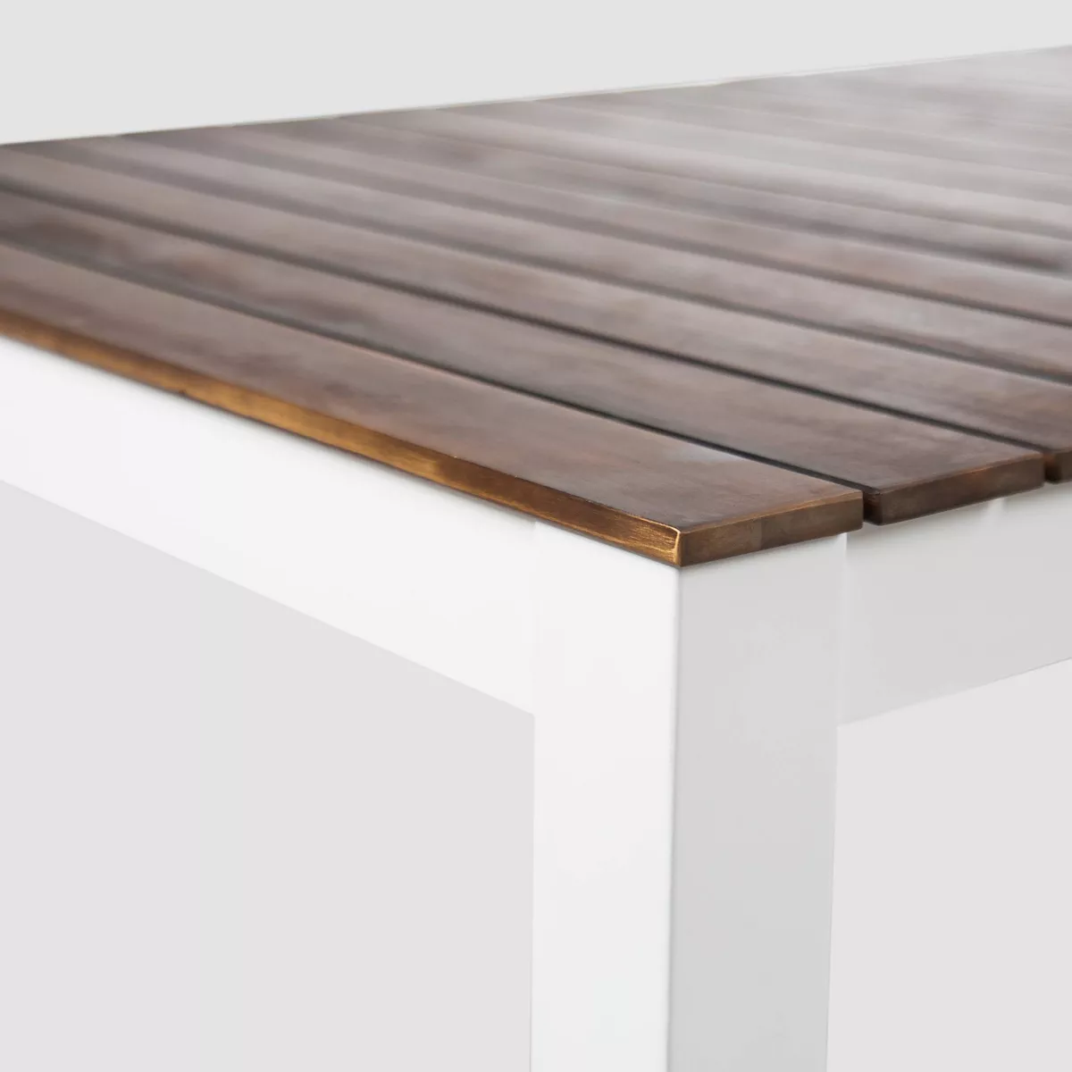 Bali Rectangular Acacia Wood Dining Table - Dark Brown/White - Christopher Knight Home
