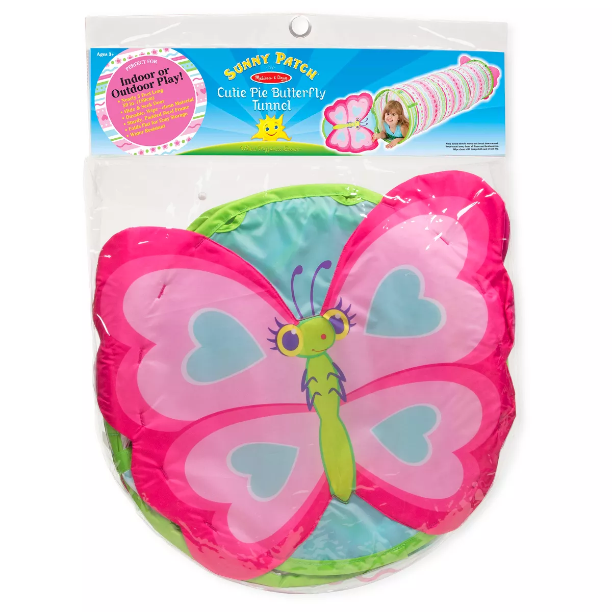 Melissa & Doug Sunny Patch Cutie Pie Butterfly Crawl-Through Tunnel (almost 5 feet long)
