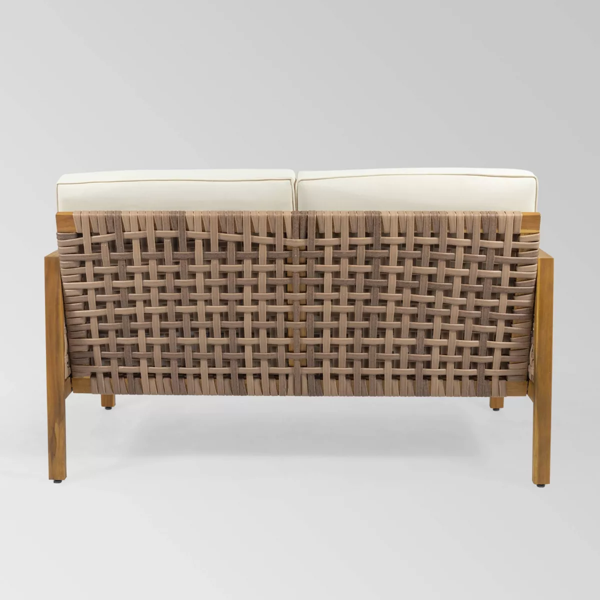 Joliet 4pc Acacia Wood Chat Set - Teak/Brown/Beige - Christopher Knight Home
