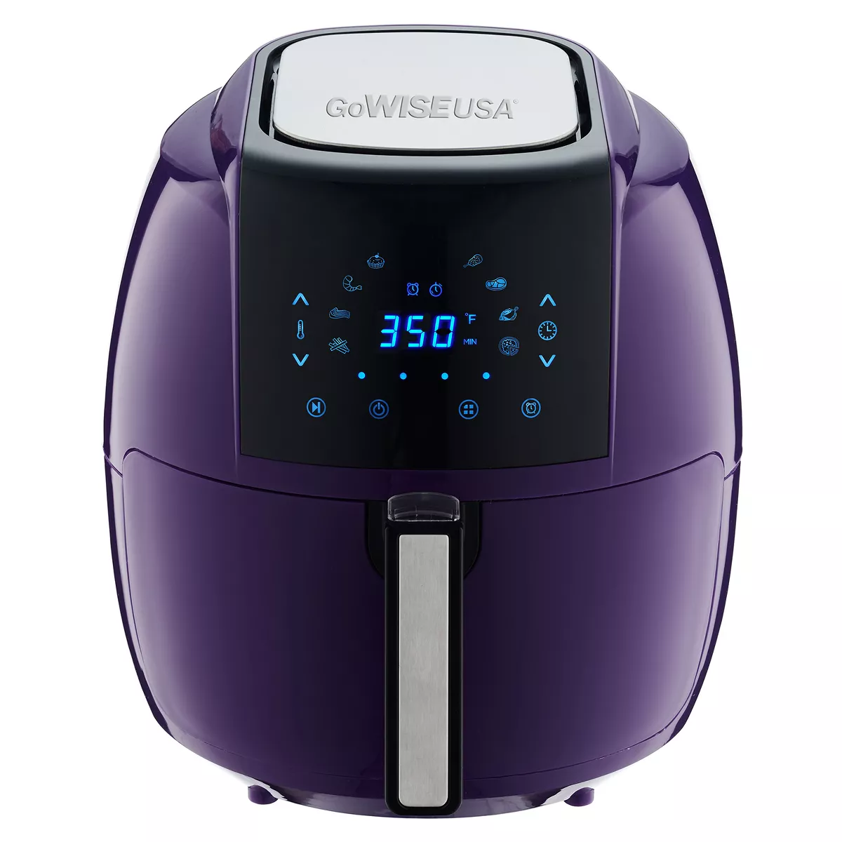 GoWISE USA GW22746 1700 Watt 5.8 Quart 8-in-1 Programmable Digital Air Fryer XL and Recipe Book, Plum