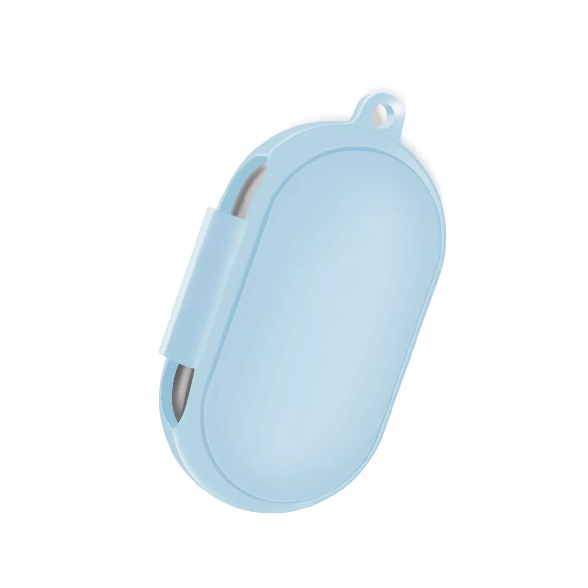 Protective Silicone Case Cover For Samsung Galaxy Buds+ / Galaxy Buds with Carabiner Keychain, Light Blue by Insten
