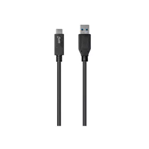 Monoprice USB & Lightning Cable - 1 Meter - Black | Essentials 3.1 USB-C to USB-A Gen 2, 3A, 10 Gbps, use with Samsung Galaxy S9 S8 Note 8, Pixel, LG