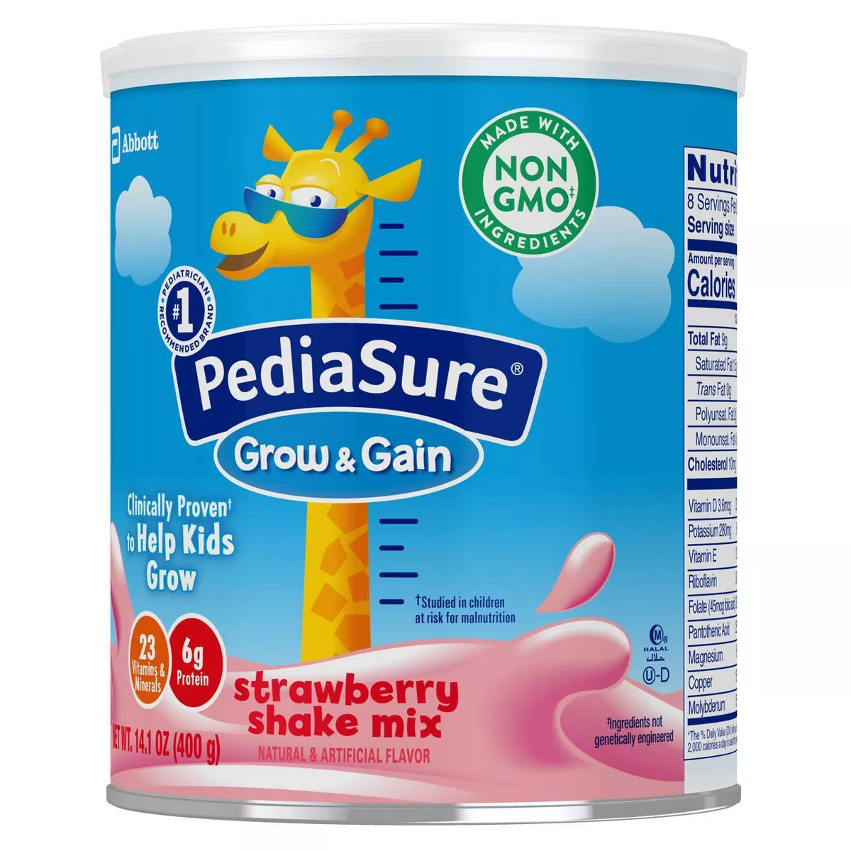 PediaSure Grow & Gain 3pk Non-GMO Strawberry Shake Mix Powder - 42.3oz