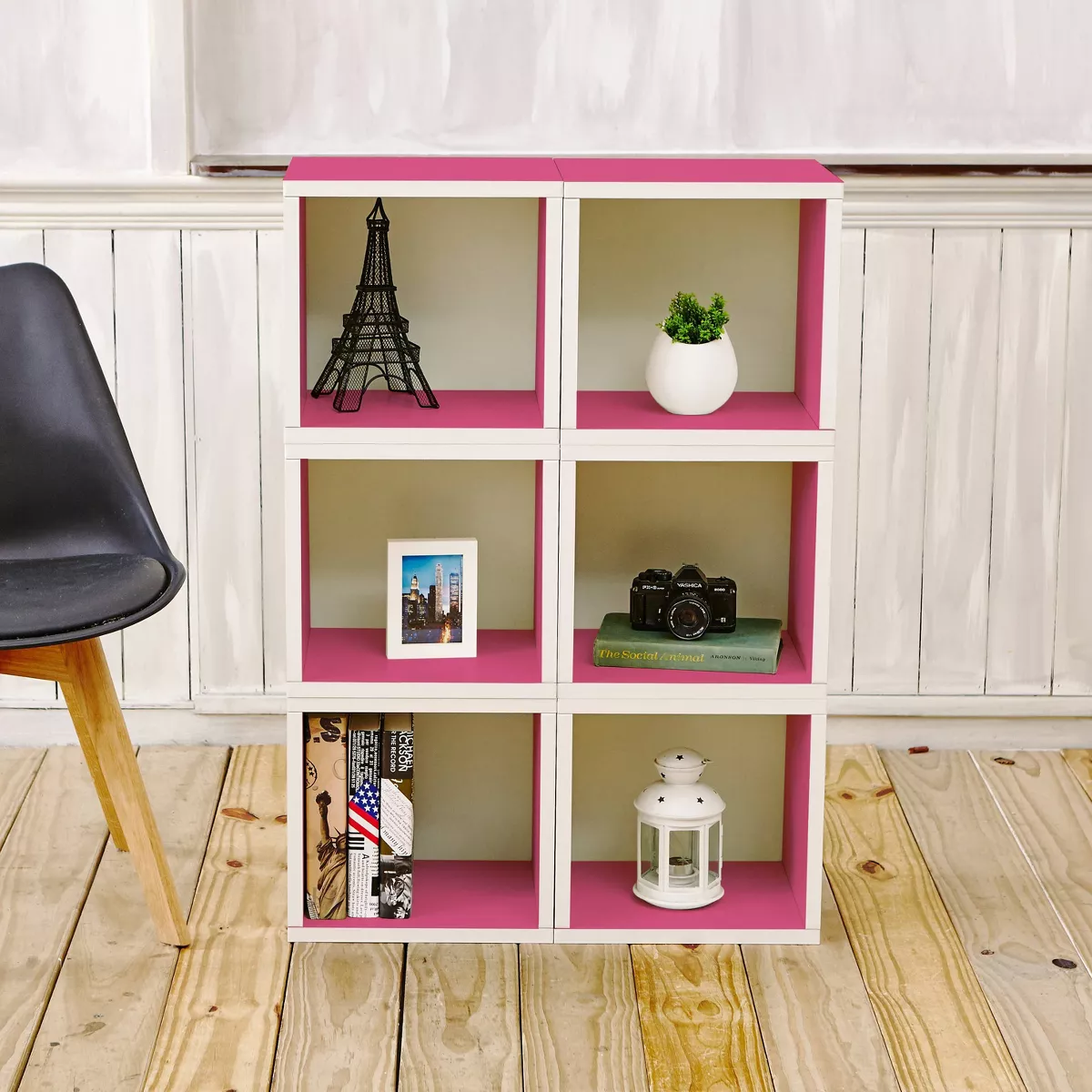 Way Basics Stackable Eco Cube Storage Cubby Organizer - Pink