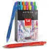 Arteza Retractable Gel Ink Colored Pens Set, Bright Colors - Doodle, Draw, Journal - 14 Pack (ARTZ-9726)