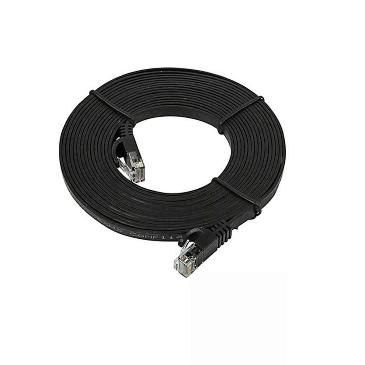 Monoprice Cat5e Ethernet Patch Cable - 14 Feet - Black | Network Internet Cord - RJ45, Flat,Stranded, 350Mhz, UTP, Pure Bare Copper Wire, 30AWG