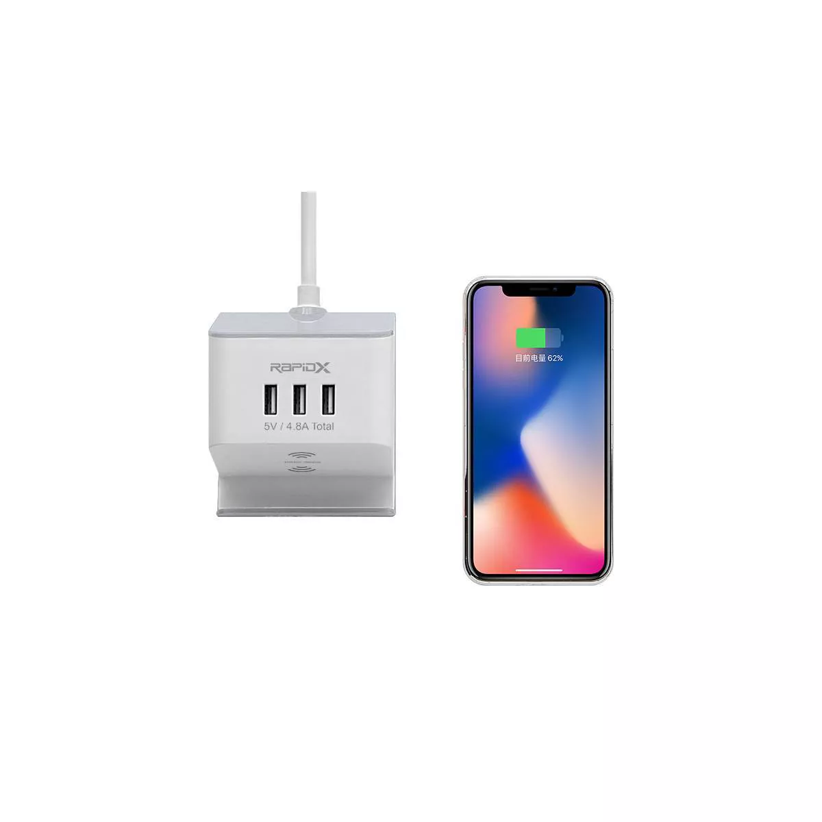 MyDesktop 29W Wireless Charging Stand with 3 USB Ports and 2 Power Outlets