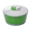 Prep Solutions Versatile 4 Quart Self Retracting Pull Cord Home Salad Spinner with Removable Bowl and Basket, Green