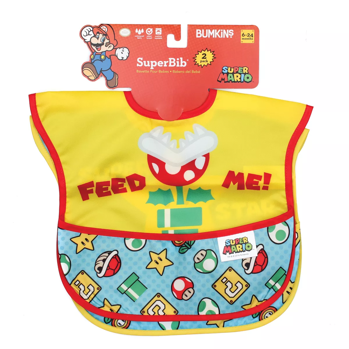 Bumkins Nintendo Superbib 2pk Expression Set