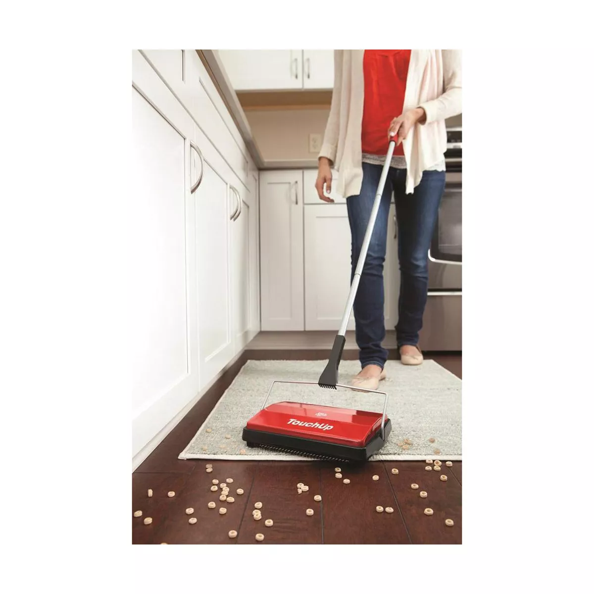 Dirt Devil PD10010 Simpli Sweep Compact Lightweight Manual Push Stick Sweeper with Quiet Operating Over Molded Wheels and Double Sided Dust Bin