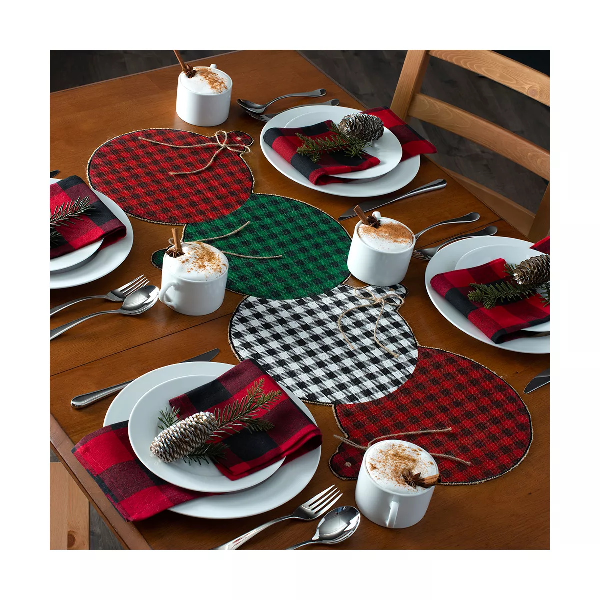 Farmhouse Living Holiday Rustic Ornaments Burlap Centerpiece Runner - 13
