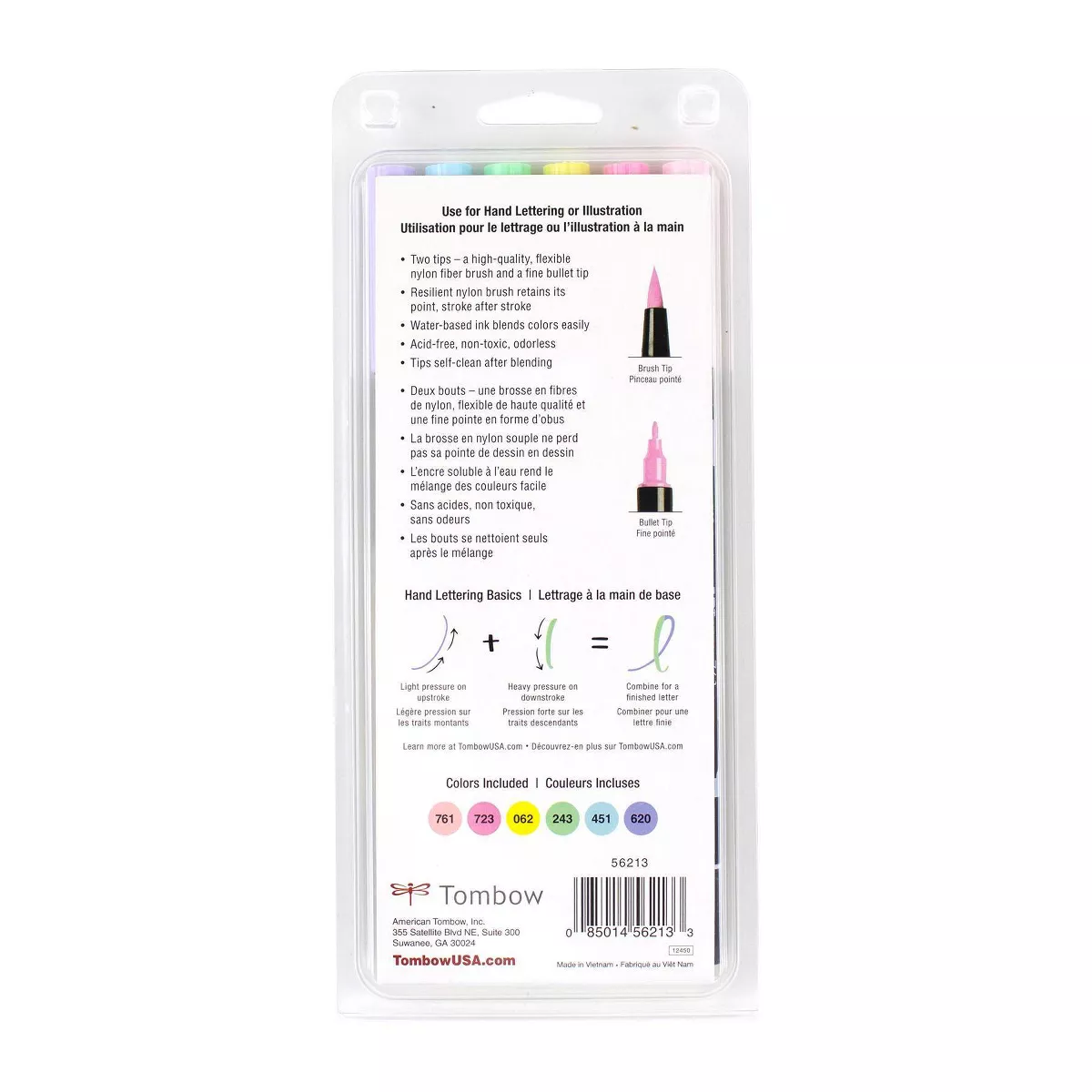 6pk Dual Brush Pen Art Markers Pastel Palette - Tombow