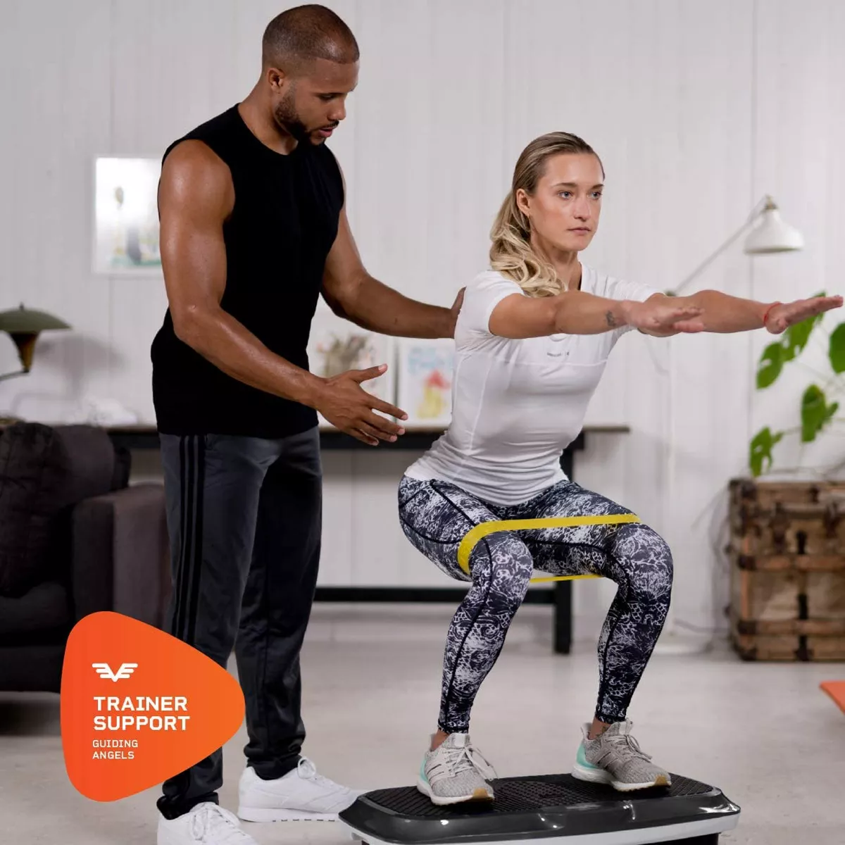 LifePro Portable Home Body Weight Training Fitness Exercise Workout Waver Vibration Plate Platform Equipment Machine Set with Resistance Bands, Black