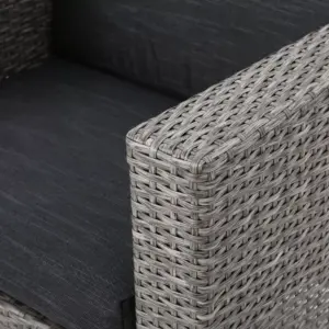 Puerta 8pc Wicker Chat Set - Black/Gray - Christopher Knight Home